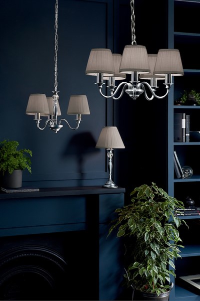 (image for) Laura Ashley Ellis 5lt Pendant Polished Chrome With Shades